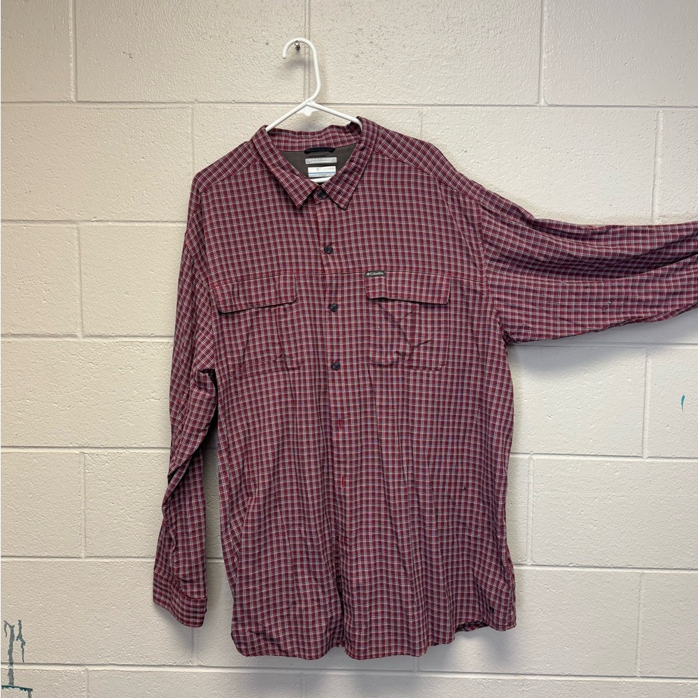 Columbia Omni-Wick Advanced Evaporation Button Up Shirt-Red Plaid-3XLT